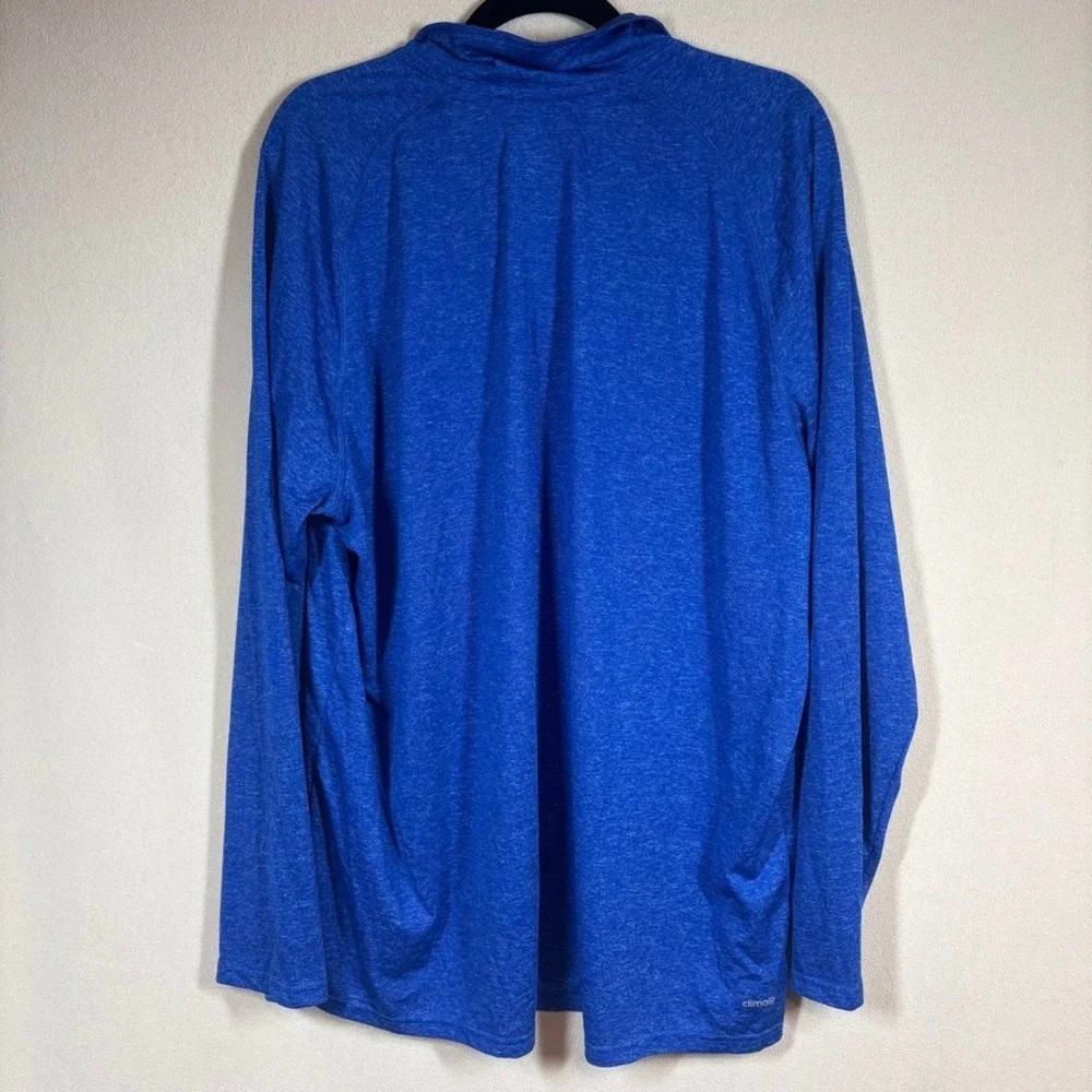 Adidas Mens Kansas Jayhawks KU Ultimate Tee 1/4 Zip Pullover Blue 2XL Activewear